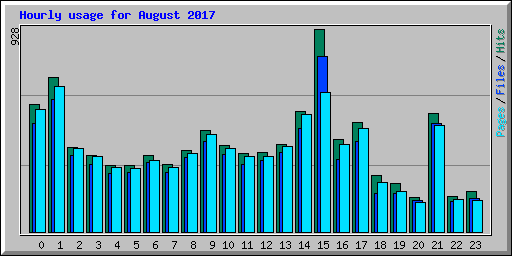 Hourly usage for August 2017